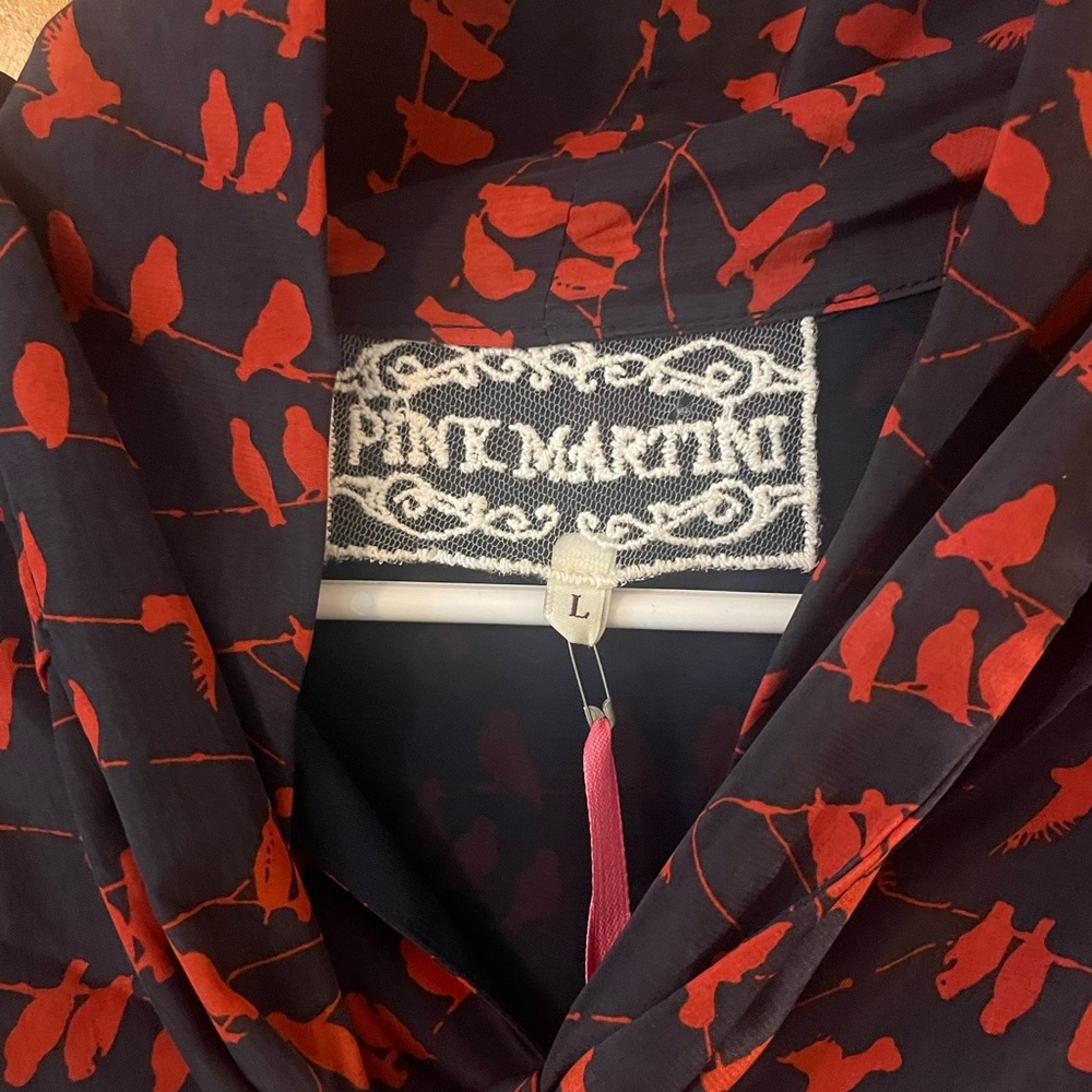 Silk Pink Martini blackbird dress